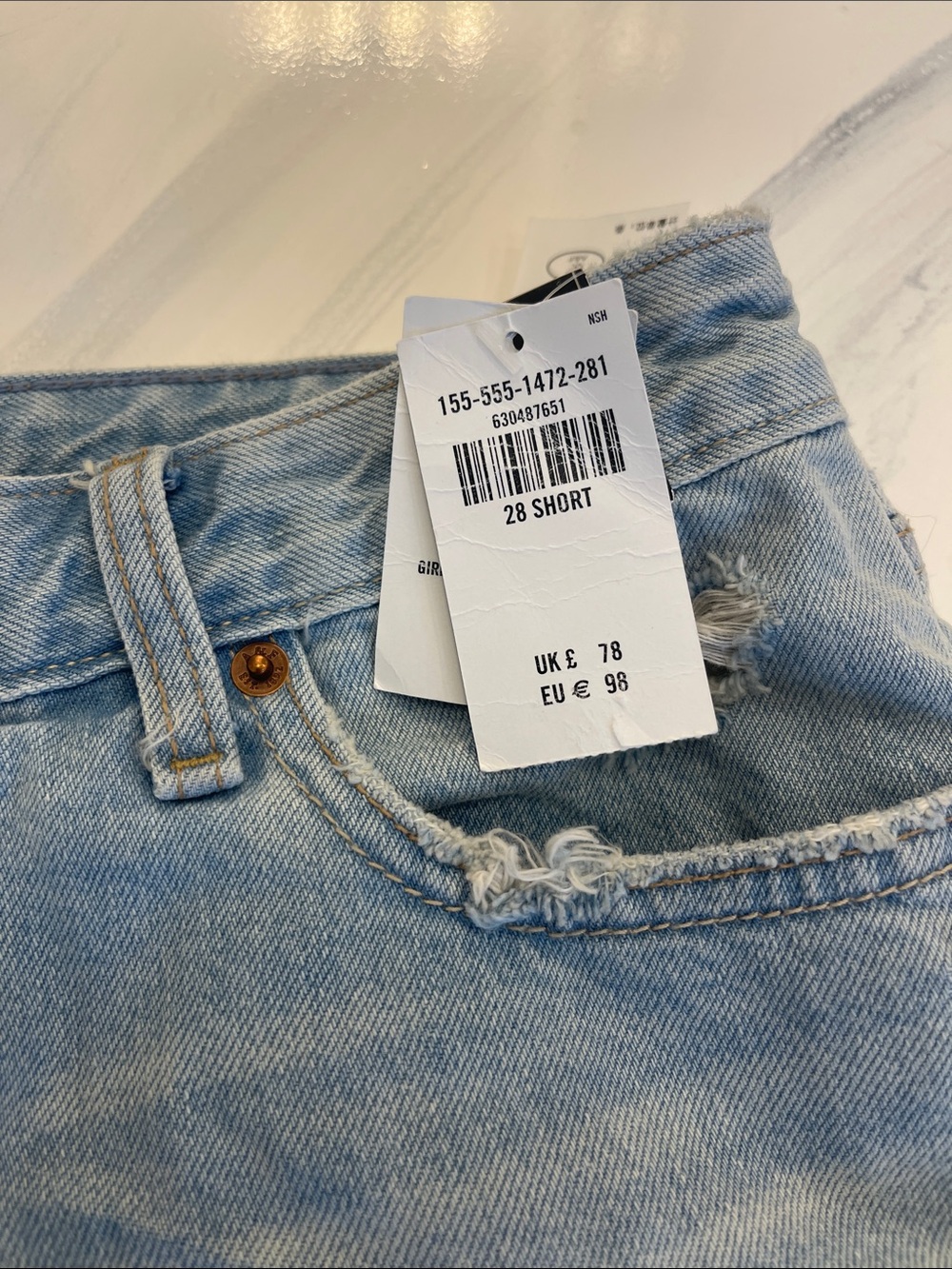 Abercrombie & Fitch Light Blue Distressed Boyfriend Jeans 28/Short - Picture 4 of 4
